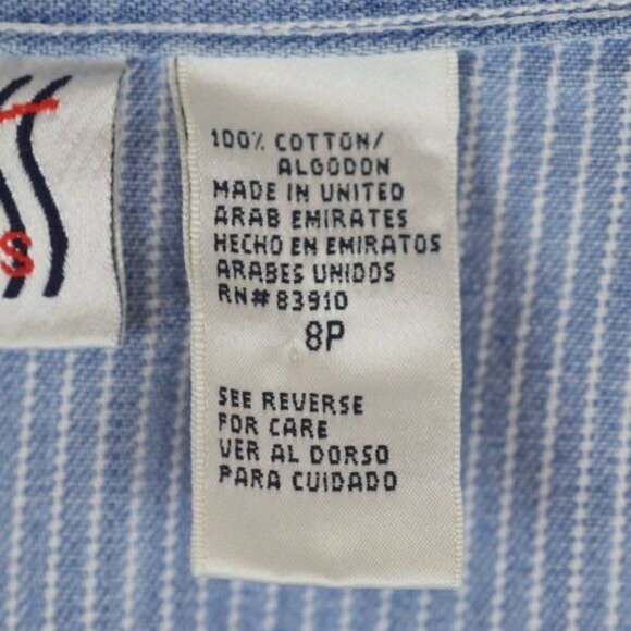 Bill Blass Vintage Women’s Size 8 Petite Blue White Striped Denim Mini Skirt - Picture 7 of 8